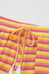 Stripe Rainbow Tee Tasseled String Wide Leg Pants Set